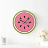 Grande Horloge Ronde Pastèque rose (Maison)