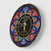 Grande Horloge Ronde Pasteur Priest Cabinet Anniversary Stained Glass (Angle)