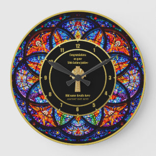 Grande Horloge Ronde Pasteur Priest Cabinet Anniversary Stained Glass