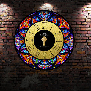 Grande Horloge Ronde Pasteur Priest Cabinet Anniversary Stained Glass