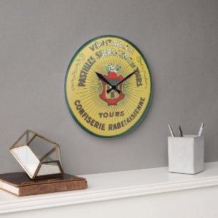 Grande Horloge Ronde Pastilles, Logo vintage Français.