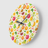 Grande Horloge Ronde Patch de fruits (Angle)