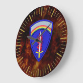 Grande Horloge Ronde Patch d'épaule USAREUR (look émaillé) (Angle)