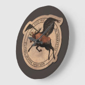 Grande Horloge Ronde Patch Flying Moose Aviation (Angle)