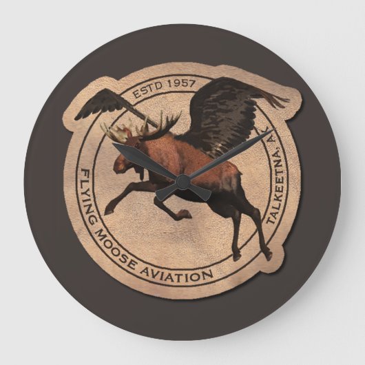 Grande Horloge Ronde Patch Flying Moose Aviation (Recto)