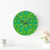 Grande Horloge Ronde Patchwork de Leaves (Maison)