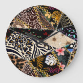 Grande Horloge Ronde Patchwork Leopard : Ethnic Lining Design. (Recto)