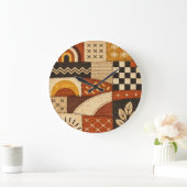 Grande Horloge Ronde Patchwork Moderne Cosy (Maison)