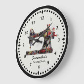 Grande Horloge Ronde Patchwork Quilt Sewing (Angle)