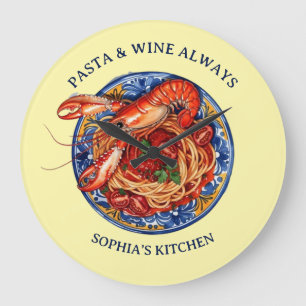 Grande Horloge Ronde Pâtes de fruits de mer italiens au homard