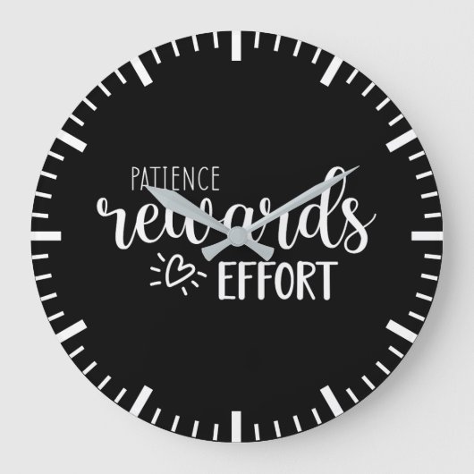 Grande Horloge Ronde Patience Récompense Effort, Réussite Hustle Gym (Recto)