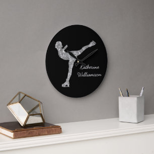 Grande Horloge Ronde Patinage artistique personnalisé Patinage sur glac