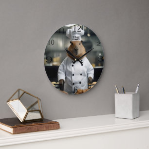 Grande Horloge Ronde Pâtisserie : La Capybara Culinaire