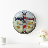 Grande Horloge Ronde Patriotic Cross fun wall clock (Maison)