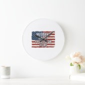 Grande Horloge Ronde Patriotic Husband Daddy Protector Hero Flag Shirt  (Maison)