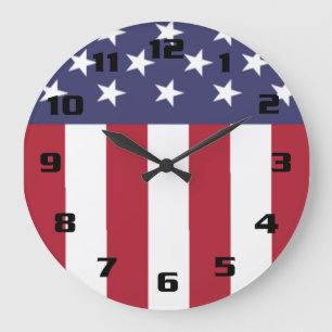 Grande Horloge Ronde Patriotic Stars and Stripes USA