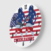 Grande Horloge Ronde Patriotique American Cheelreader (Angle)