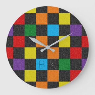 Grande Horloge Ronde Pattered Trendy Rainbow LGBTQ monogram