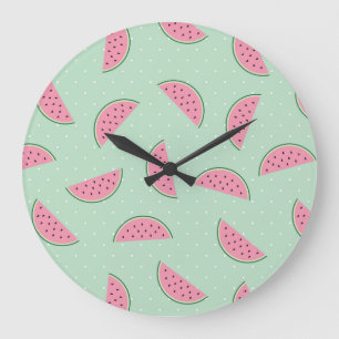 Grande Horloge Ronde Patteries Tropical Fruit Paint Splatter