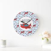 Grande Horloge Ronde Pattern custom Nom (Maison)