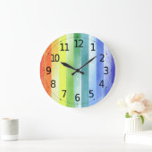 Grande Horloge Ronde Pattern de Vertical Rainbow | (Maison)
