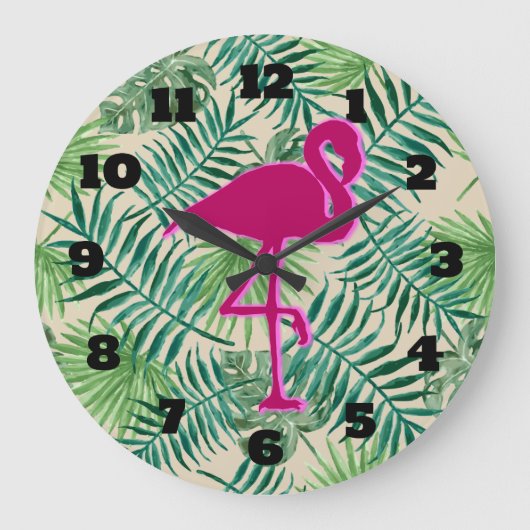 Grande Horloge Ronde Pattern et Pink Flamingo (Recto)