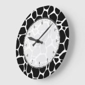 Grande Horloge Ronde Patters de Black And White Leopard (Angle)
