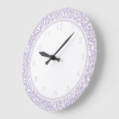 Grande Horloge Ronde Patters de Lilac Floral Damask (Angle)