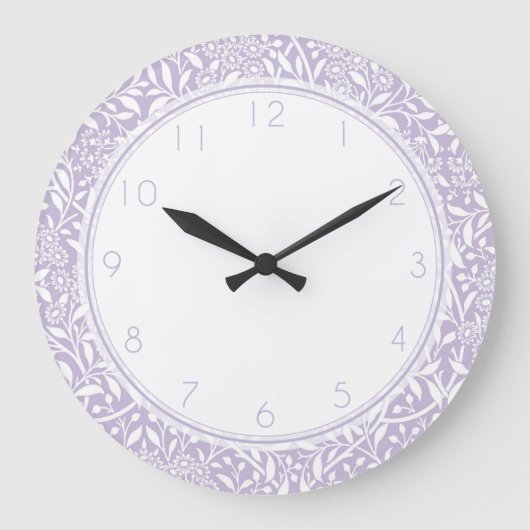 Grande Horloge Ronde Patters de Lilac Floral Damask (Recto)