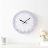 Grande Horloge Ronde Patters de Lilac Floral Damask (Maison)
