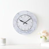 Grande Horloge Ronde Patters de White & Gray Marble Stone (Maison)