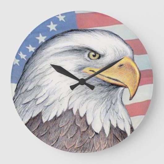 Grande Horloge Ronde Paul McGehee "American Bald Eagle" Clock (large) (Recto)