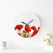 Grande Horloge Ronde Pavots rouges (Maison)