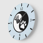 Grande Horloge Ronde Paw Hand Yin Yang (Angle)