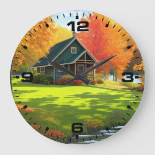 Grande Horloge Ronde Paysage avec arrière-plan naturel-46156