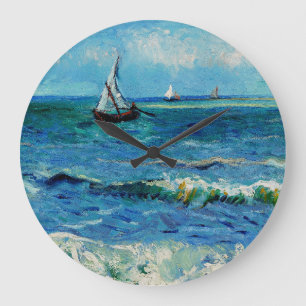 Grande Horloge Ronde Paysage marin aux Saintes-Maries Beaux-Arts