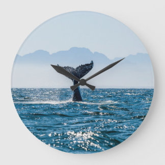 Grande Horloge Ronde Paysage marin de la baleine : Eau Dramatique.
