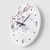Grande Horloge Ronde Paysage Pastel Cherry Blossom (Angle)