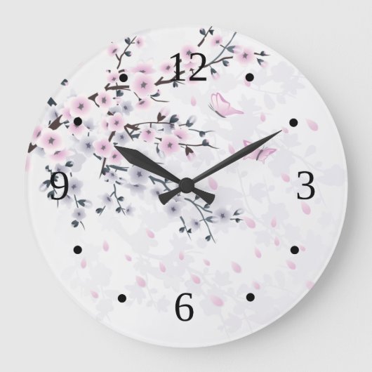 Grande Horloge Ronde Paysage Pastel Cherry Blossom (Recto)