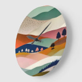 Grande Horloge Ronde Paysage texturé (Angle)