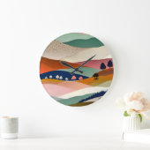 Grande Horloge Ronde Paysage texturé (Maison)