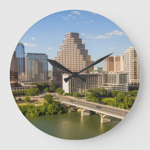 Grande Horloge Ronde Paysage urbain Downtown sur le lac Lady Bird