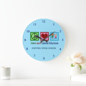Grande Horloge Ronde Peace Love Éducation spéciale (Maison)