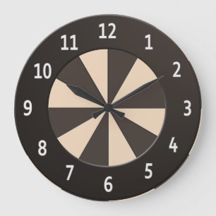 Grande Horloge Ronde Peach Modern Rays n'importe quelle couleur Cercle 