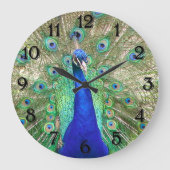 Grande Horloge Ronde Peacock bleu (Recto)
