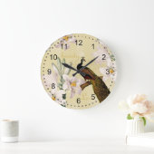 Grande Horloge Ronde Peacock Lilies (Maison)