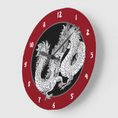 Grande Horloge Ronde Pearl de dragon chinois (Angle)