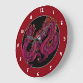 Grande Horloge Ronde Pearl de dragon chinois (Angle)