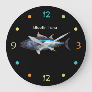 Grande Horloge Ronde Pêche au thon bleu fin Cool 