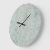 Grande Horloge Ronde Peinture Abstraite blanche et gris (Angle)